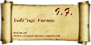 Iványi Ferenc névjegykártya