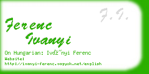 ferenc ivanyi business card